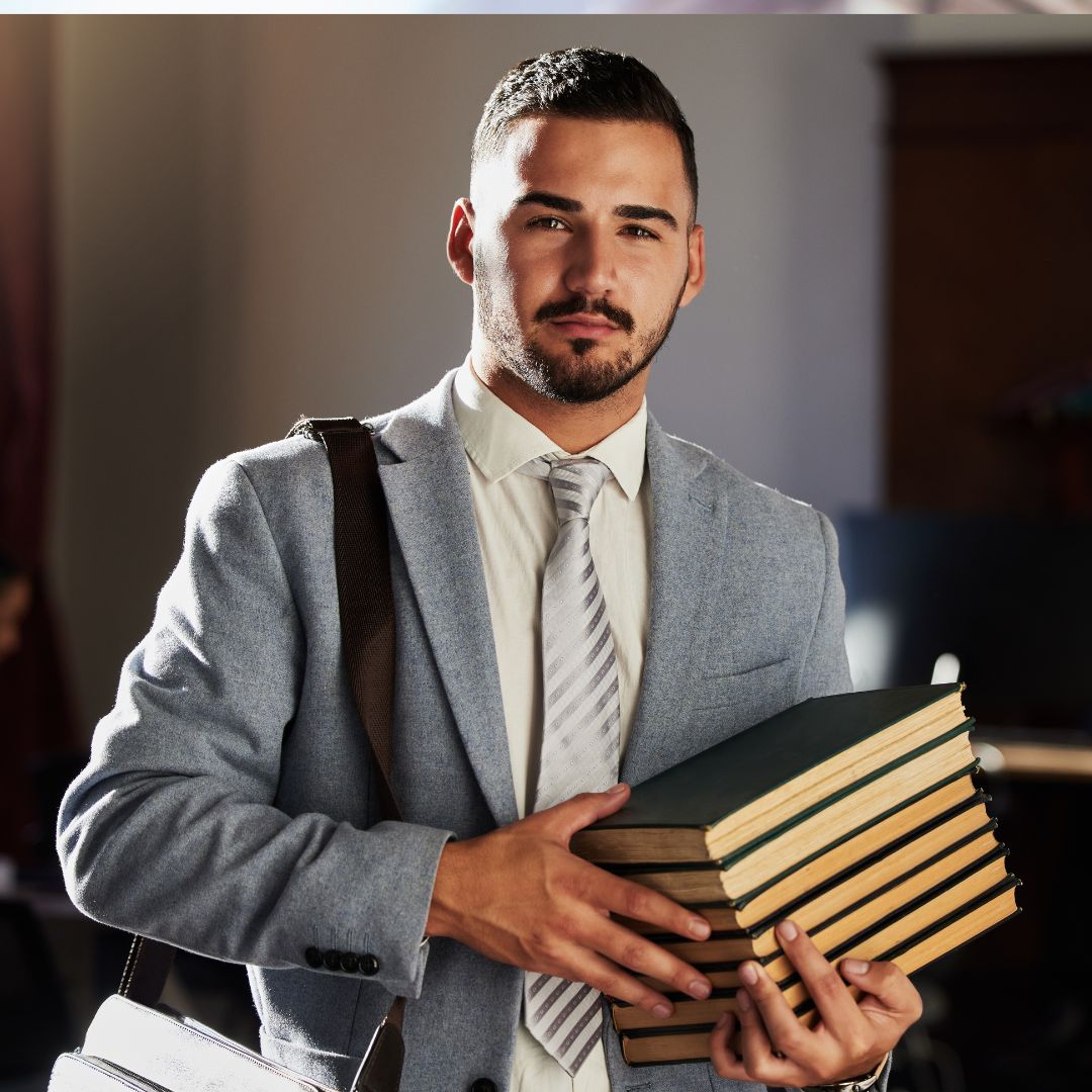 Criminal Justice student carrying school books