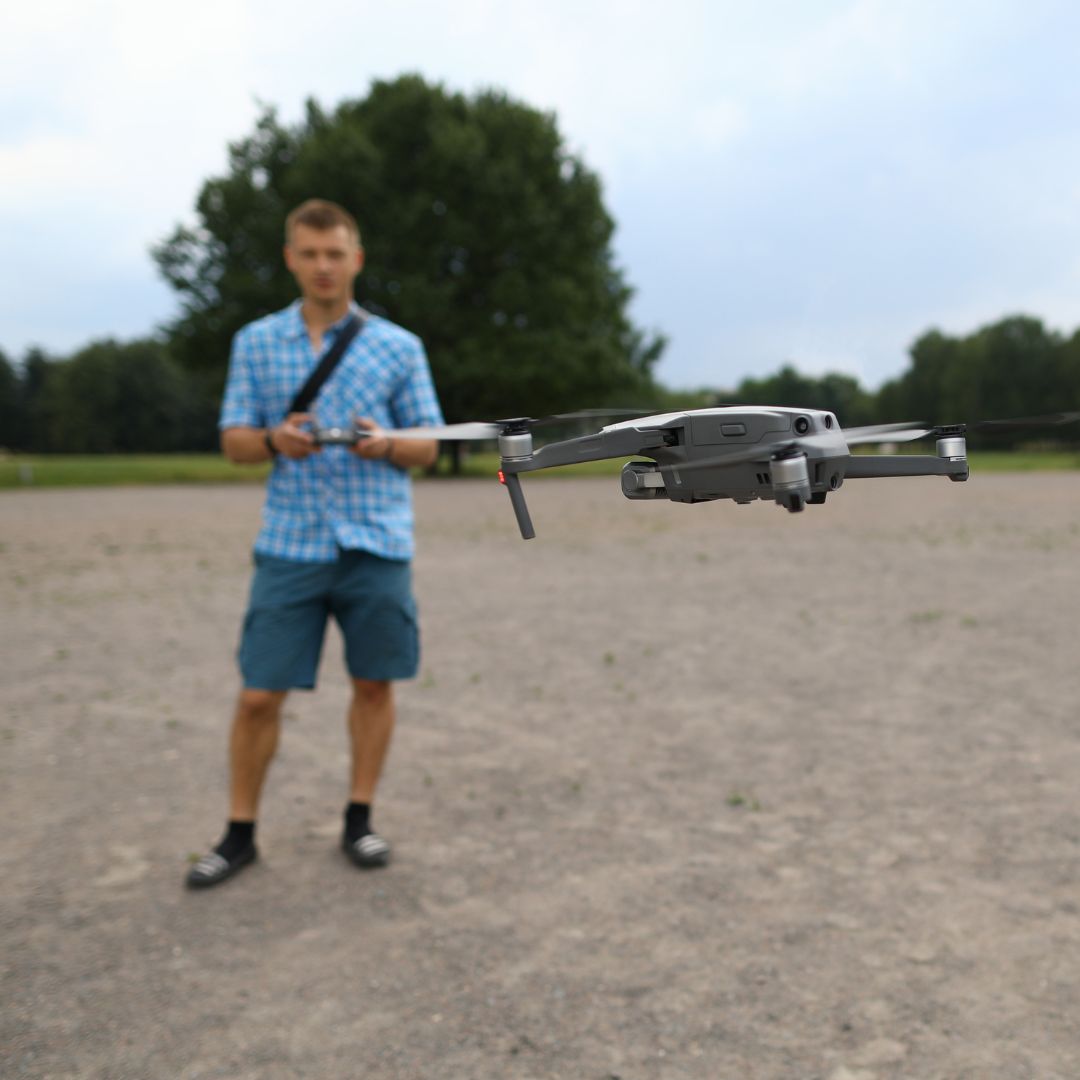 GIS specialist mapping with a drone