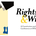 Hand knocking out a king in chess. Rights Wrongs A Constitution and Citizenship Day Conference at SFSU