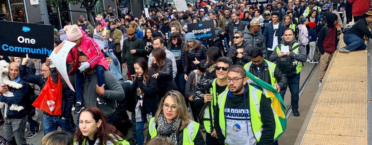 International visiting teaching students participate in MLK Day march 