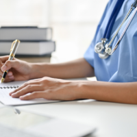 Pre-med student studying for the MCAT