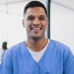 Surgical technician in scrubs