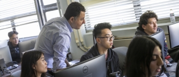A class in a computer lab